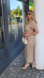 Kleid mit goldenen Details "Beige"