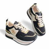 Sneaker "Schwarz/Beige/ Gold