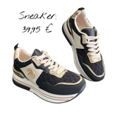 Sneaker "Schwarz/Beige/ Gold