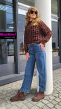 Pullover/Oberteil mit Löcher"Braun "