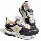 Sneaker "Schwarz/Beige/ Gold
