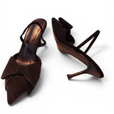 Pantoletten mit Schleife Black