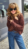 Pullover/Oberteil mit Löcher"Braun "